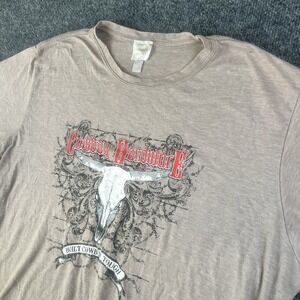 Cowboy Hardware Built Cowboy Tough Skull Graphic Western T-Shirt‎ XXL Beige